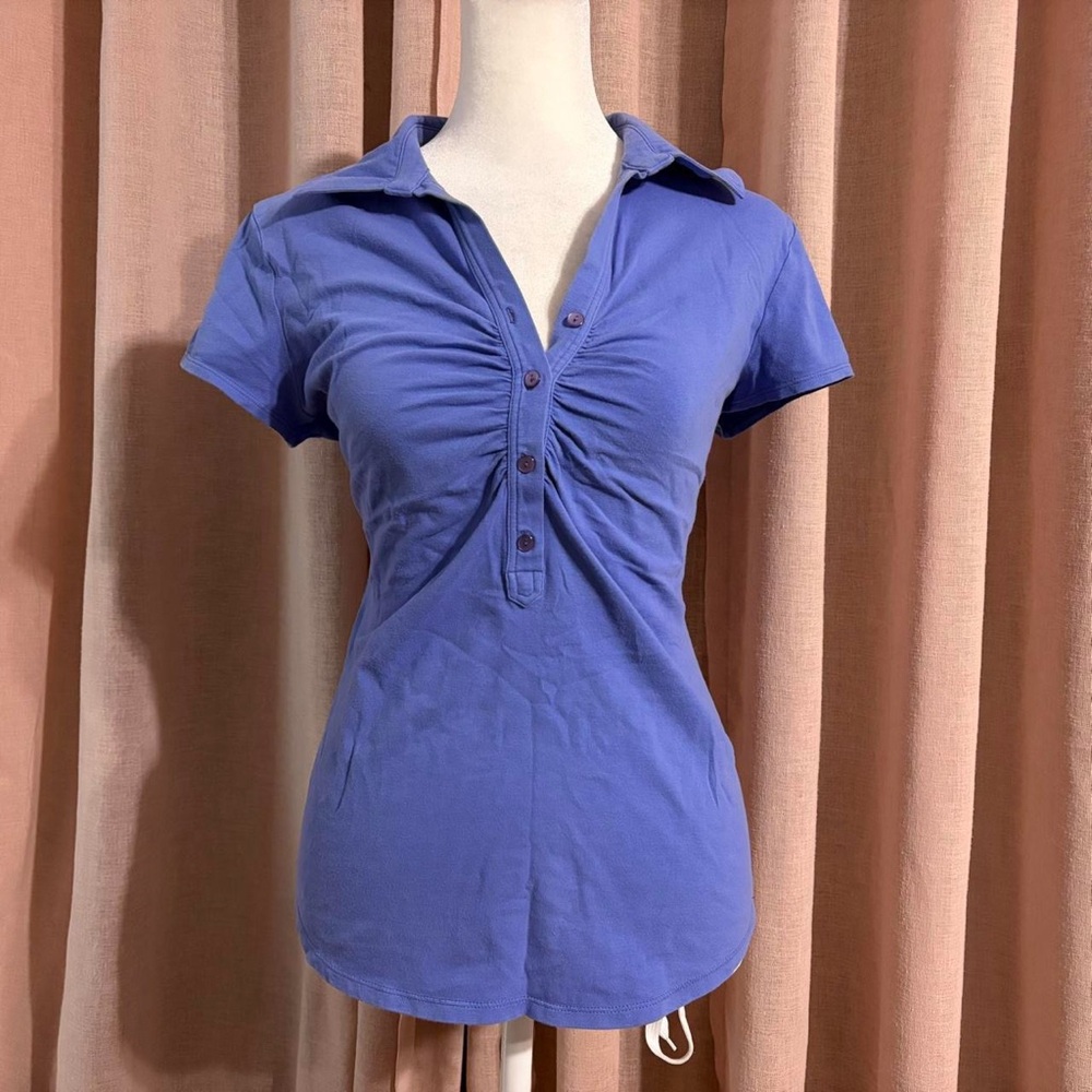y2k ruched henley top